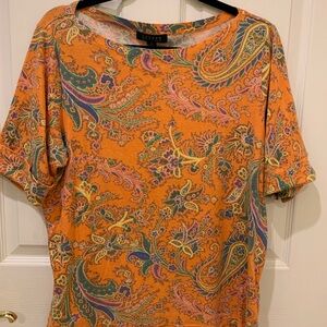 Ralph Lauren Orange Paisley Women's Blouse